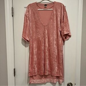 We The Free Velvet Tunic/Oversized Shirt in Pink